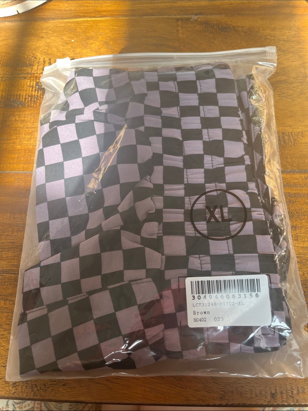 Checkerboard High-Waist Women’s Shorts - Black & Lavender